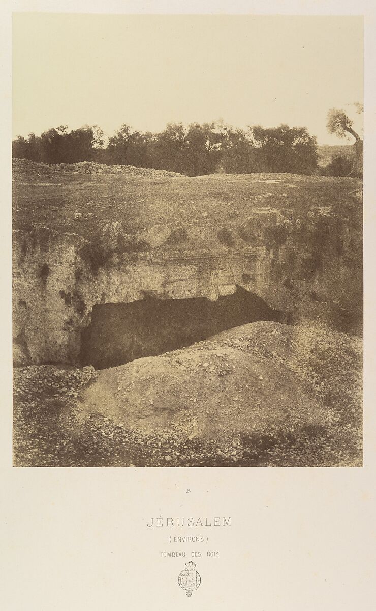 Jérusalem. (Environs) Tombeau des Rois, Louis de Clercq (French, 1837–1901), Albumen silver print from paper negative 