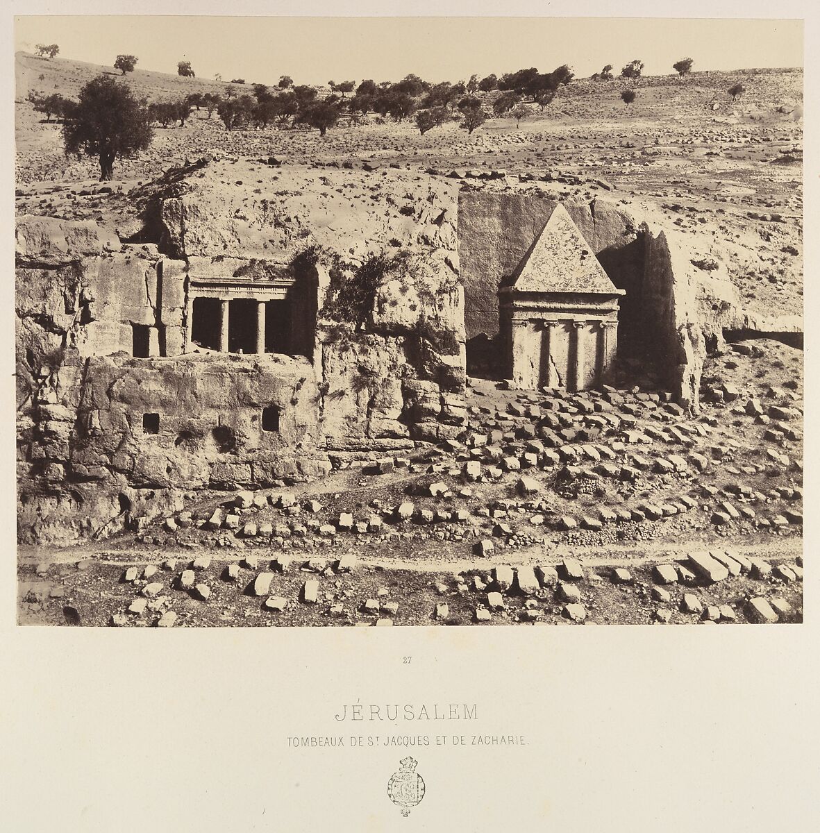 Jérusalem. Tombeaux de St Jacques et de Zacharie, Louis de Clercq (French, 1837–1901), Albumen silver print from paper negative 