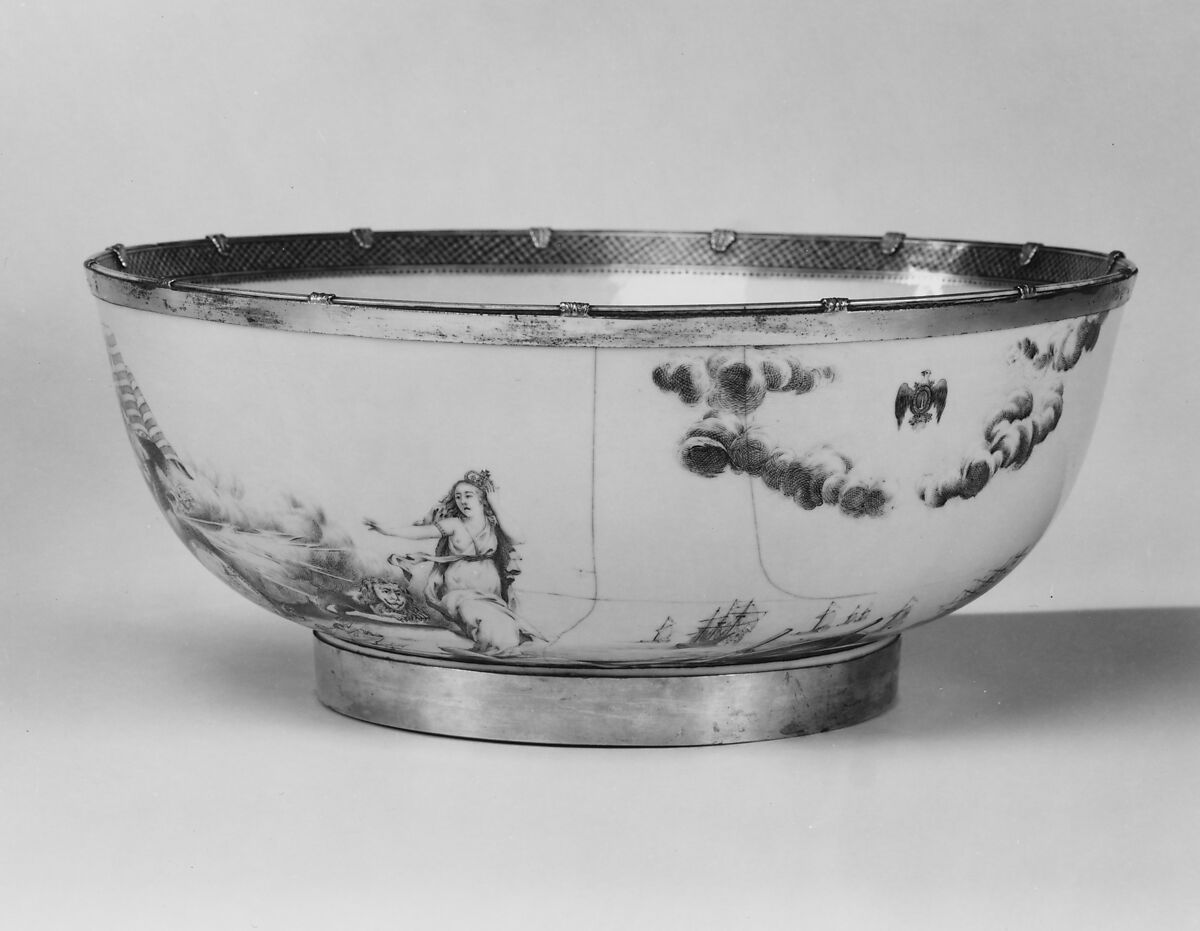 Punch Bowl, Porcelain, Chinese, for American market