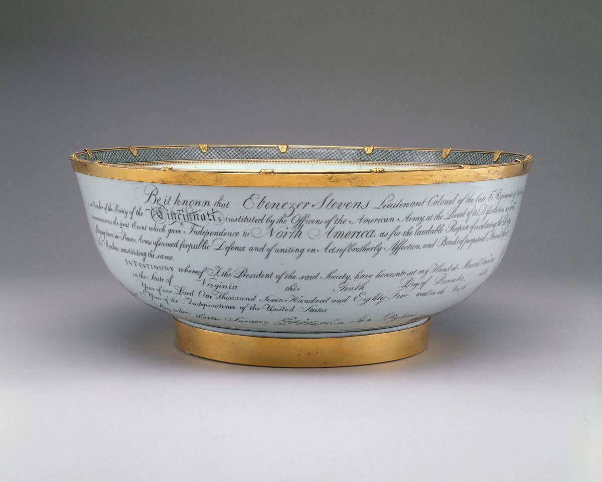 Punch Bowl, Porcelain, Chinese, for American market 