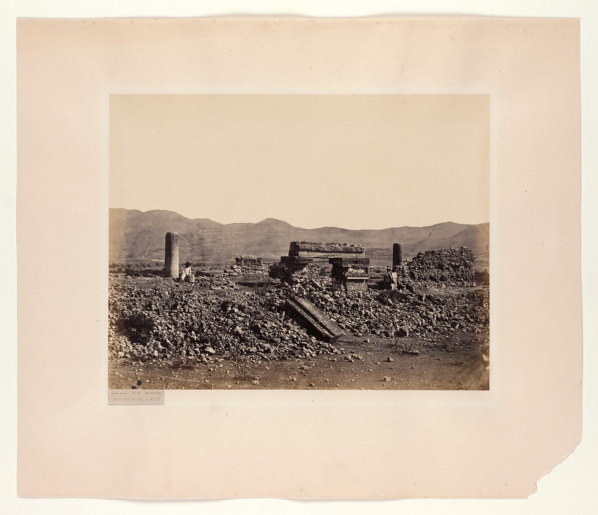Second Palace at Mitla, Mexico., Désiré Charnay (French, 1828–1915), Albumen silver print from glass negative