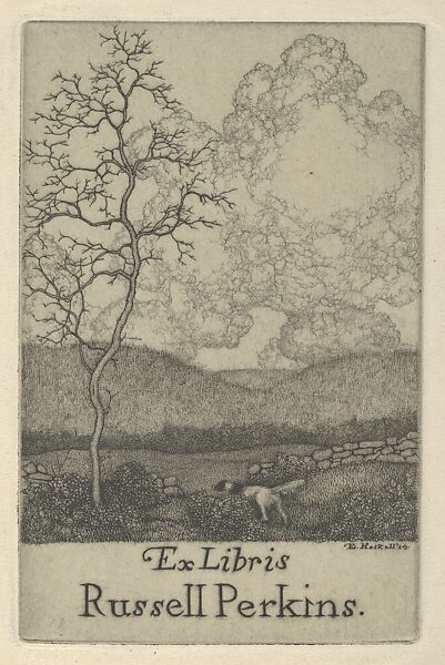 Ex Libris Russell Perkins, Ernest Haskell (American, Woodstock, Connecticut 1876–1925 West Point, Maine), Etching and engraving 