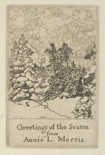 Greetings of the Season from Annie L. Morris, Ernest Haskell (American, Woodstock, Connecticut 1876–1925 West Point, Maine), Etching 