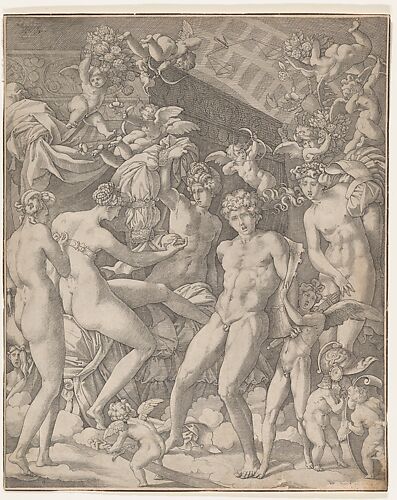 Venus and Mars with cupid and the Three Graces