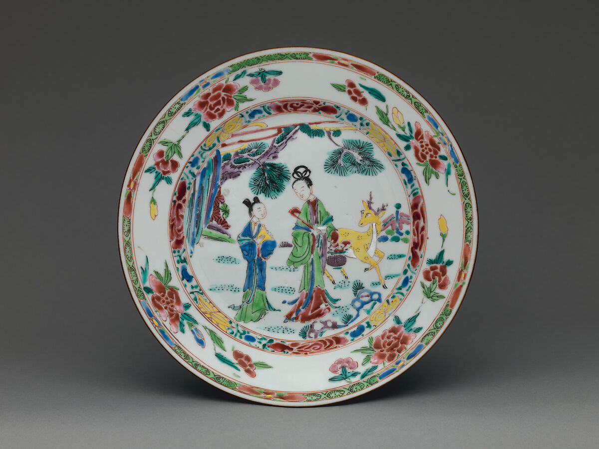 Plate, Hard-paste porcelain, Chinese, for British market 