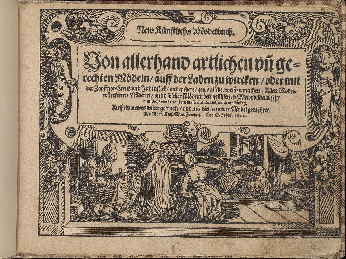 New Künstlichs Modelbuch, Title page (page 1 recto), Bernhard Jobin (Swiss, Porrentruy (Jura) before 1545–1593/1597 Strasbourg), Woodcut 