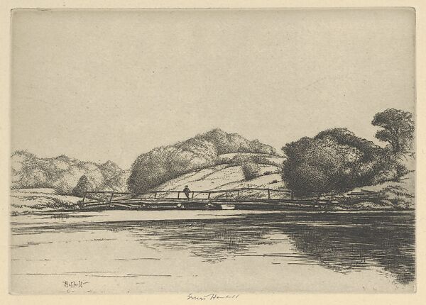 Tide Bridge, Ernest Haskell (American, Woodstock, Connecticut 1876–1925 West Point, Maine), Etching and engraving 