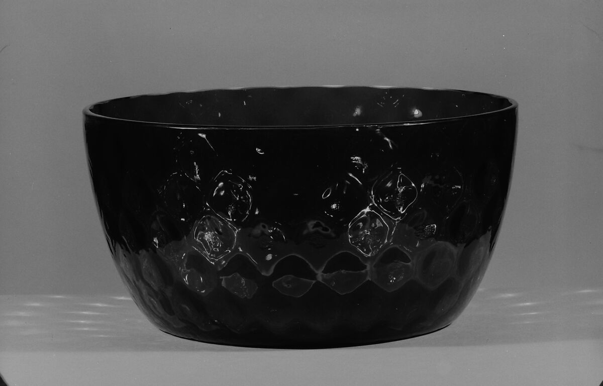 Punch Bowl, Probably Hobbs, Brockunier and Company (1863–1891), Blown glass, American 