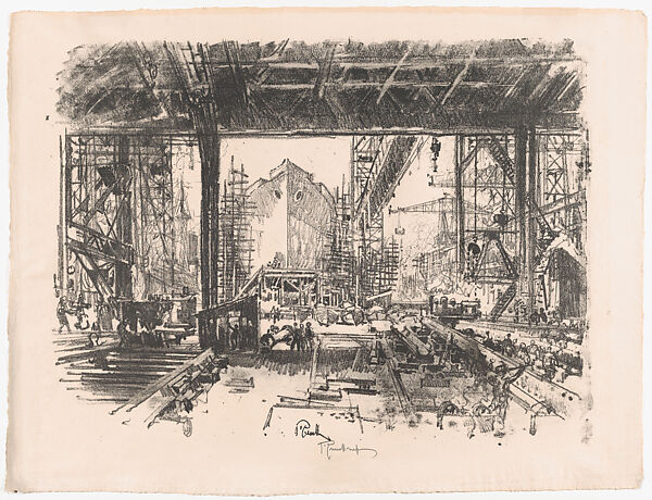 Under the Shed, Joseph Pennell (American, Philadelphia, Pennsylvania 1857–1926 New York), Lithograph 