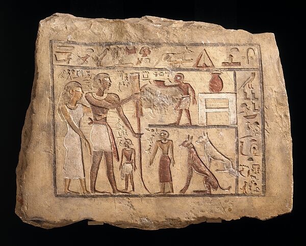 Stela of a Nubian, Nenu, Limestone, paint 