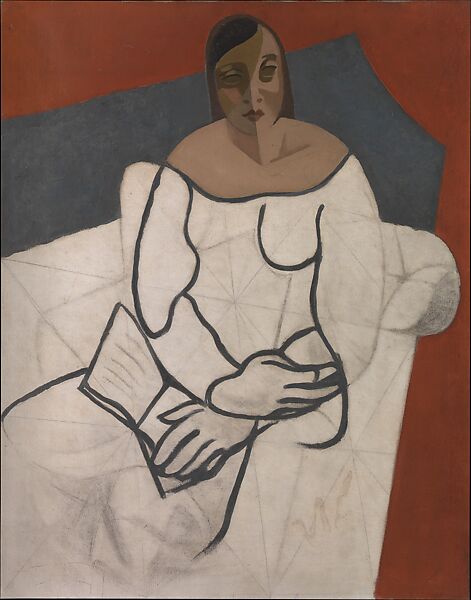 Woman Reading, Juan Gris (Spanish, Madrid 1887–1927 Boulogne-sur-Seine), Oil and pencil on canvas 