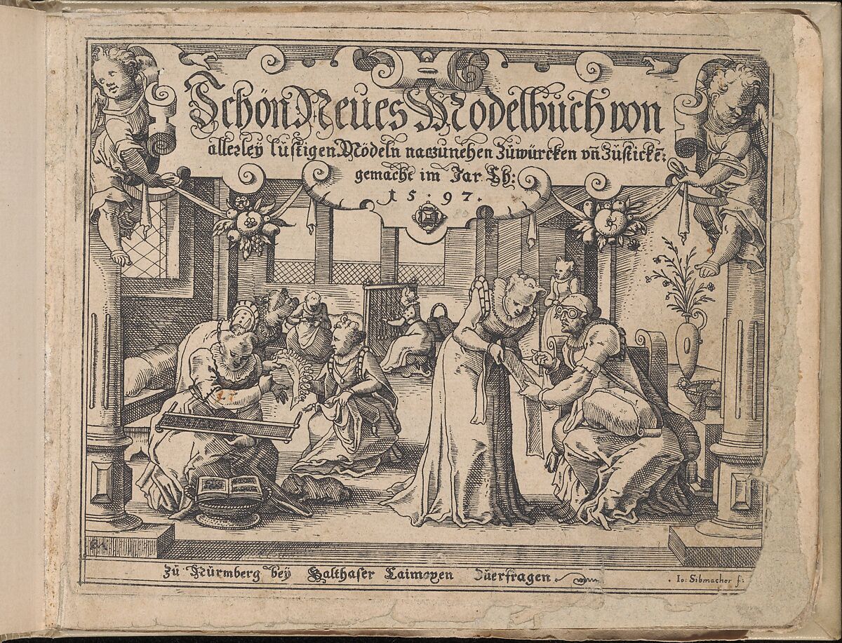 Schön Neues Modelbuch (Title Page, 1 recto), Johann Sibmacher (German, active 1590–1611), Etching 