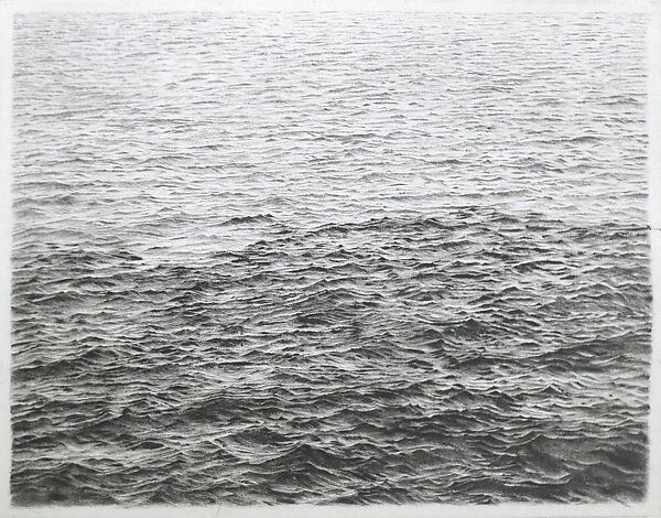 Drypoint—Ocean Surface (Between First and Second State), Vija Celmins (American, born Riga, Latvia, 1938), One-color drypoint on Rives BFK paper 