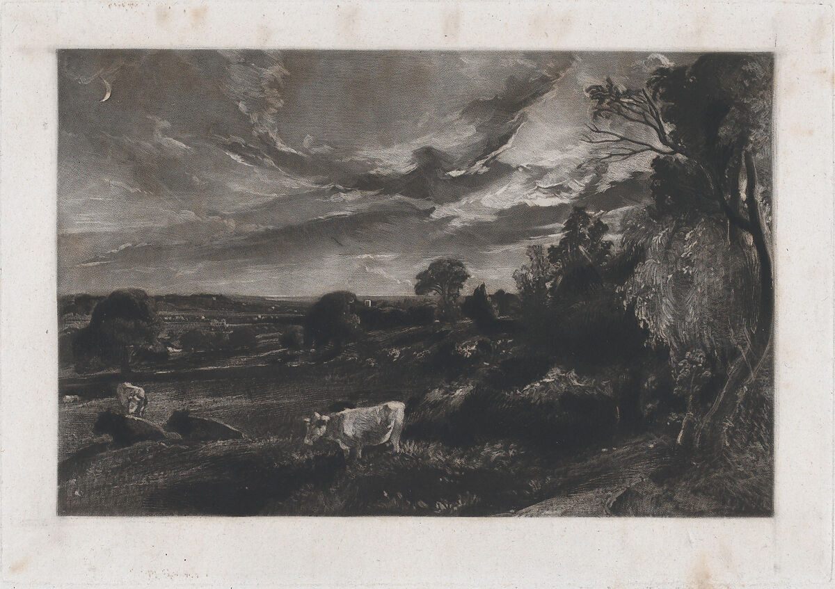 Summer Evening, David Lucas (British, Geddington Chase, Northamptonshire 1802–1881 London), Mezzotint with drypoint; proof before published state 