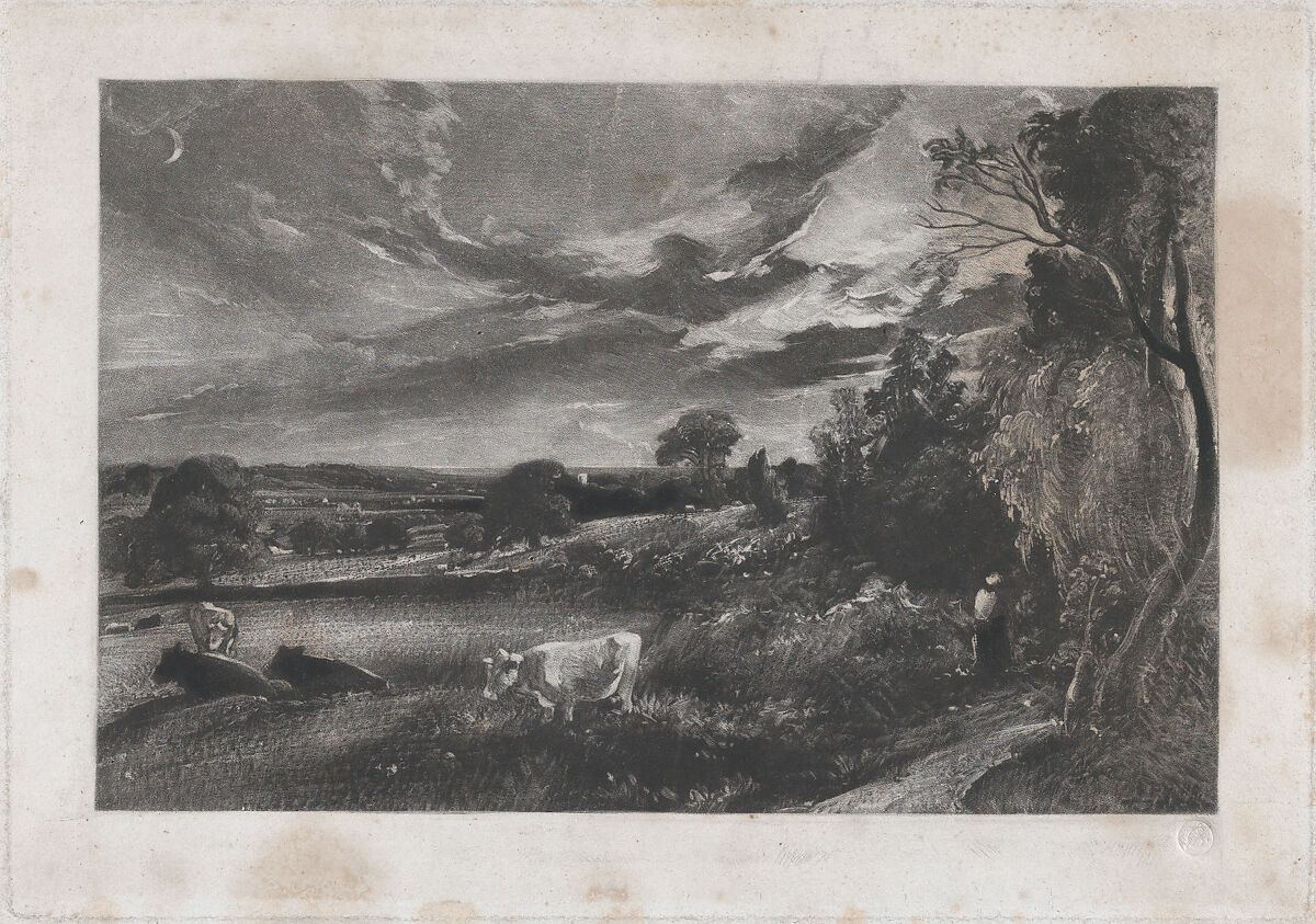 Summer Evening, David Lucas (British, Geddington Chase, Northamptonshire 1802–1881 London), Mezzotint; proof before published state 