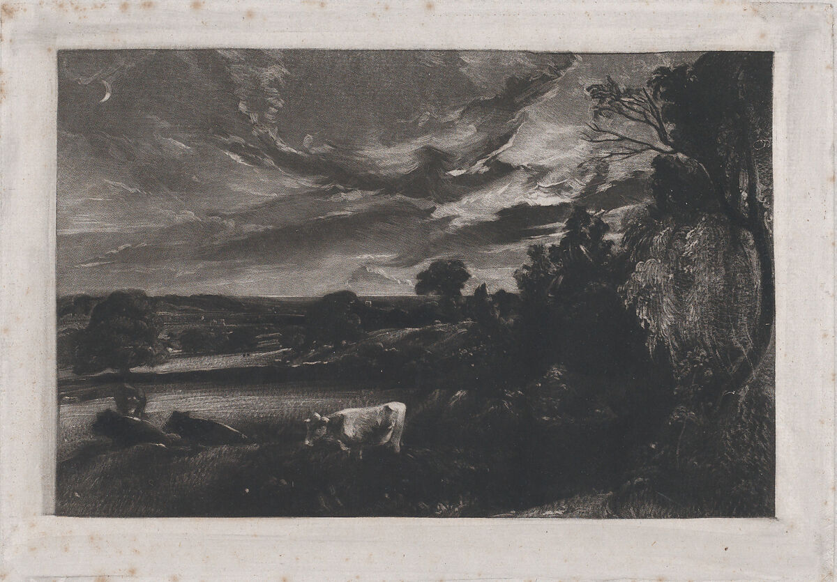 Summer Evening, David Lucas (British, Geddington Chase, Northamptonshire 1802–1881 London), Mezzotint; proof before published state 