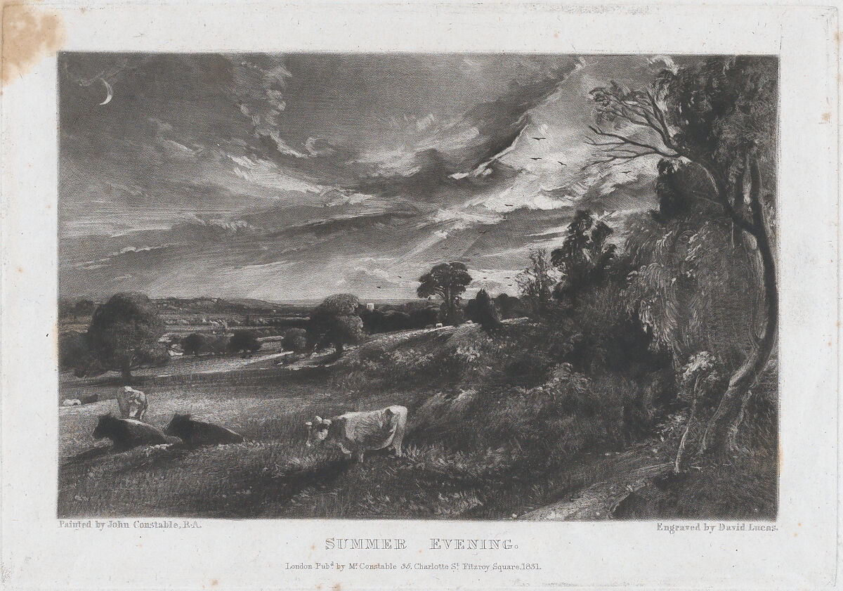 Summer Evening, David Lucas (British, Geddington Chase, Northamptonshire 1802–1881 London), Mezzotint; first state of five 
