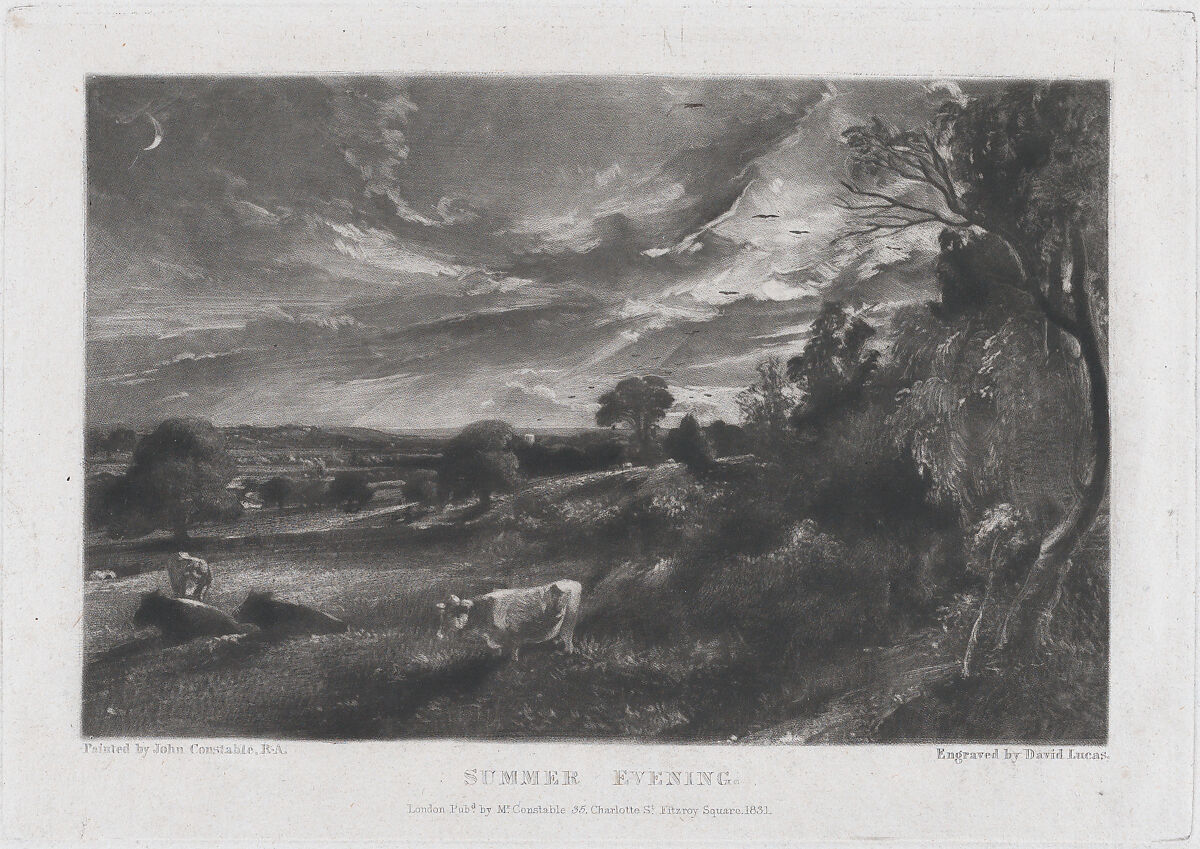 Summer Evening, David Lucas (British, Geddington Chase, Northamptonshire 1802–1881 London), Mezzotint; third state of five 