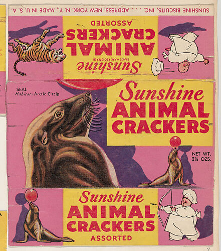 Seal, collector card from the Animals series (D10), issued by Sunshine Biscuits, Inc. to promote their product, Animal Crackers