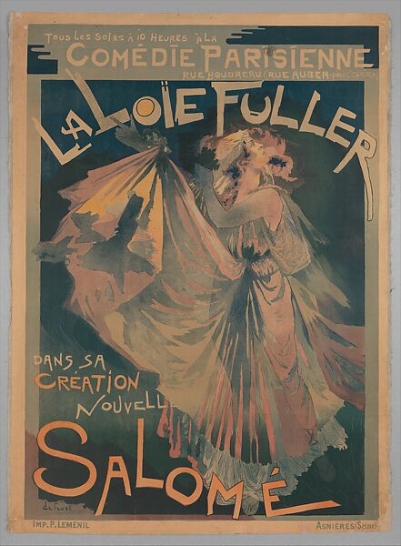 Comedie Parisienne, La Loïe Fuller Dans Sa Création Nouvelle, Salomé, Georges de Feure (French, Paris 1868–1943 Paris), Lithograph 