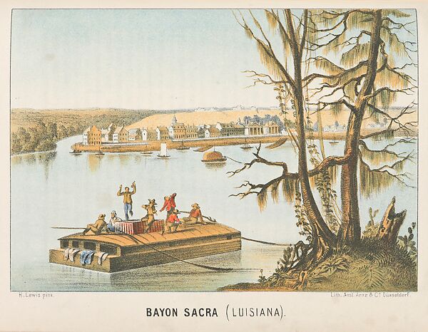 Bayon Sacra (Luisiana) from "Das illustrirte Mississippithal", Henry Lewis (1819–1904), Lithograph, American 