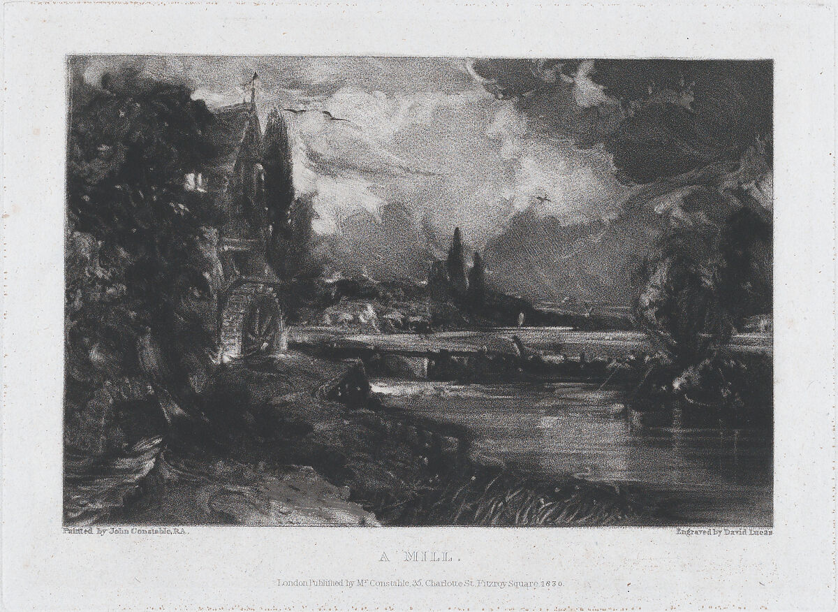 A Mill, David Lucas (British, Geddington Chase, Northamptonshire 1802–1881 London), Mezzotint; second state of five 