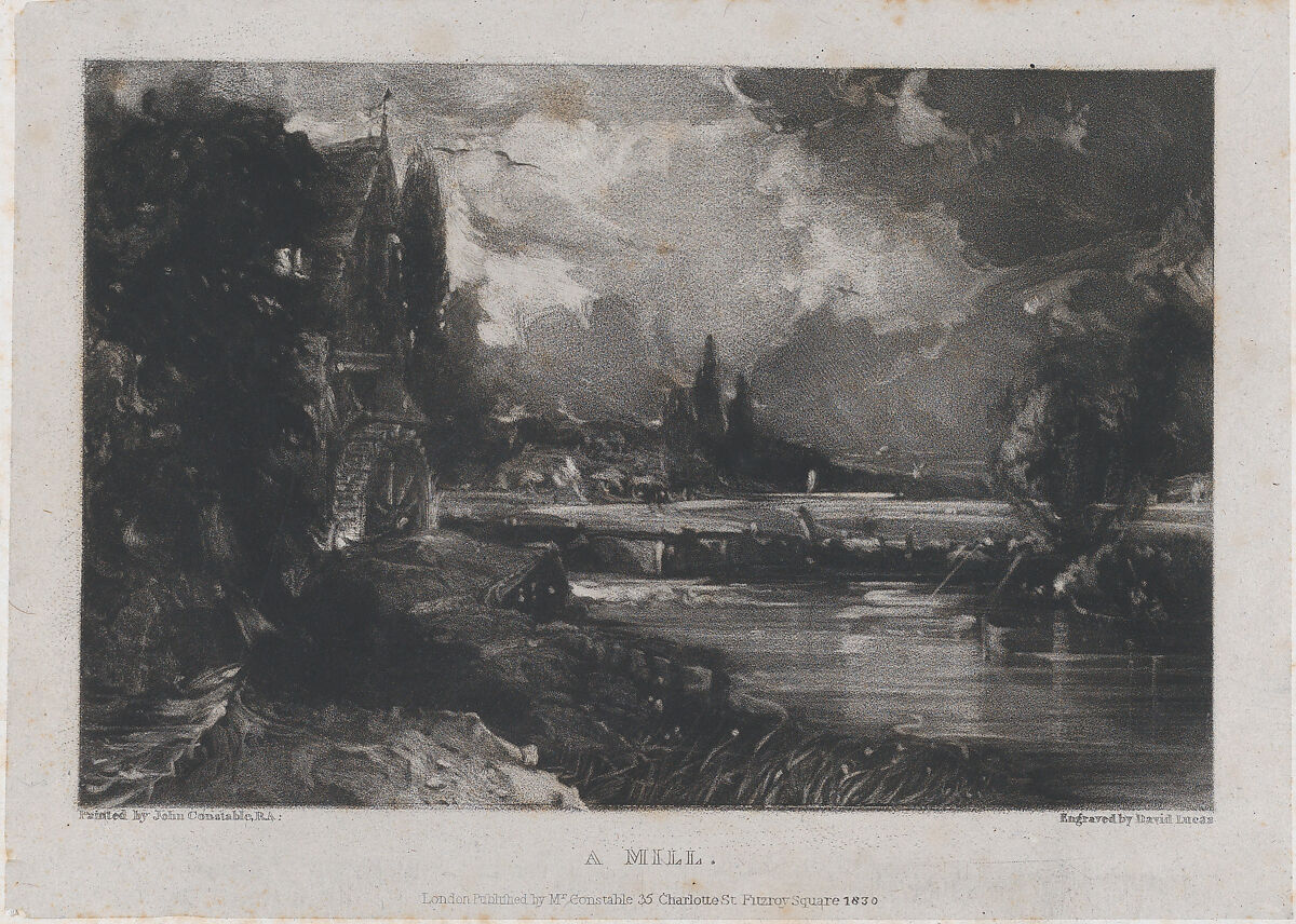 A Mill, David Lucas (British, Geddington Chase, Northamptonshire 1802–1881 London), Mezzotint on chine collé; first state of five 