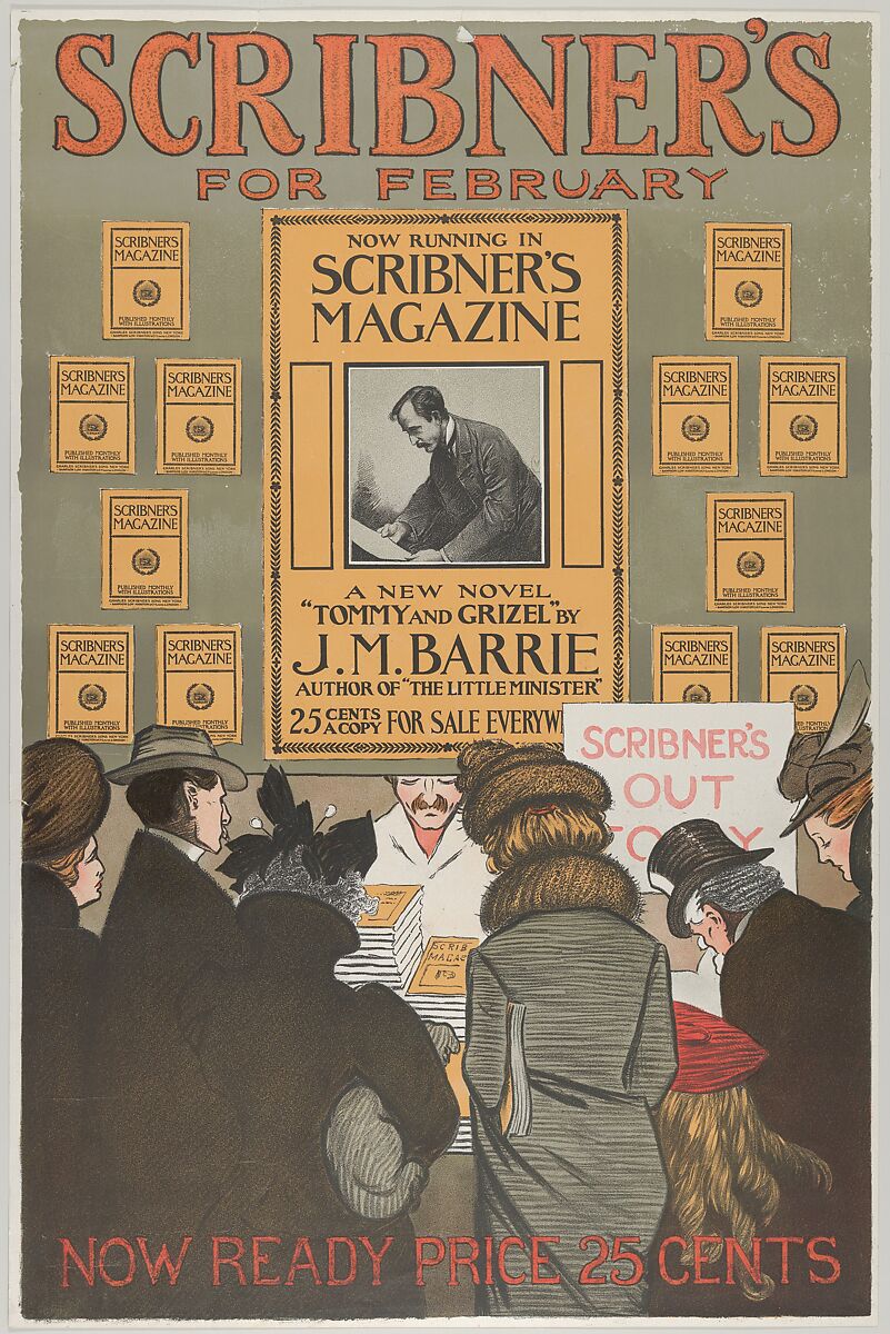 Scribner's: "Tommy and Grizel" by J. M. Barrie, February, Anonymous, American, 20th century, Lithograph 