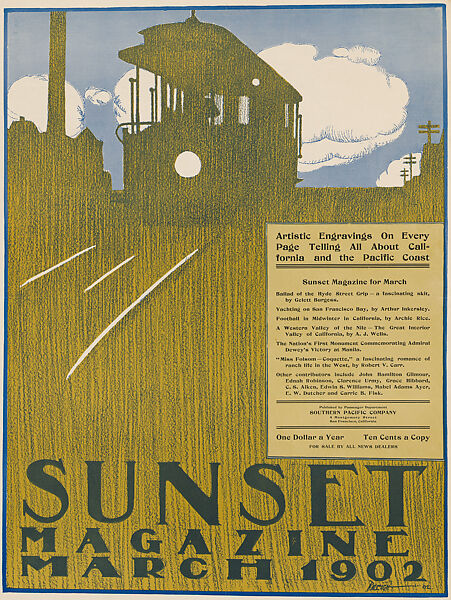 Sunset Magazine, March, Henry Patrick Raleigh (American, Portland, Oregon 1880–1944 New York), Relief 