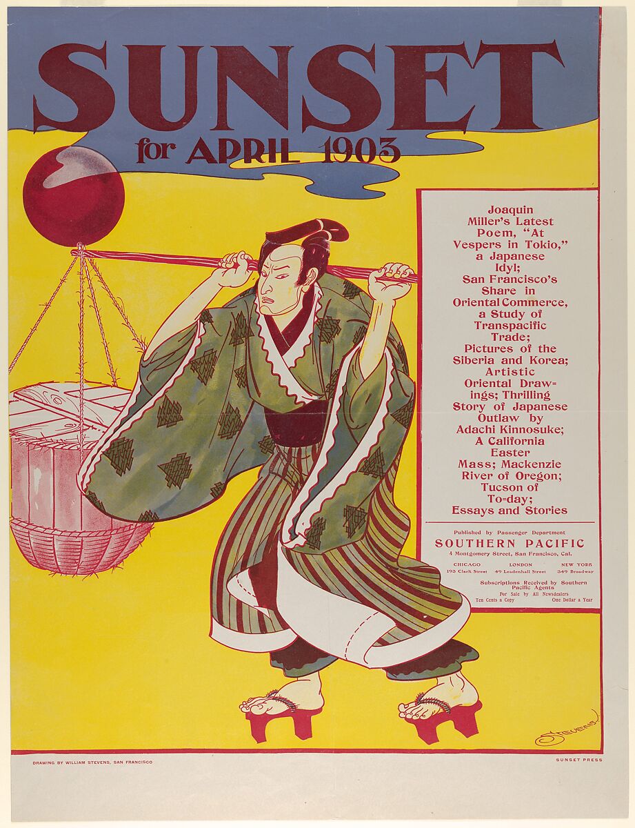 Sunset Magazine, April, William Stevens (American, active early 20th century), Lithograph 