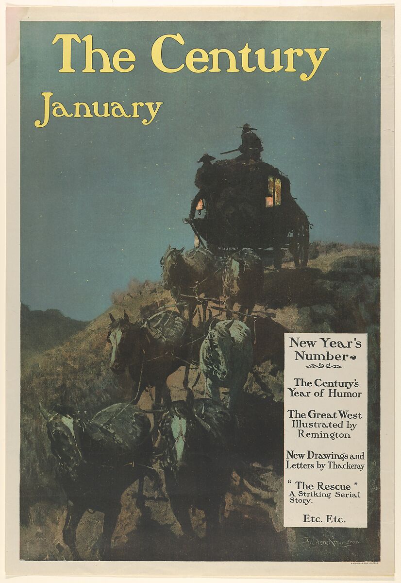 The Century, New Year's Number, January, Frederic Remington (American, Canton, New York 1861–1909 Ridgefield, Connecticut), Lithograph 