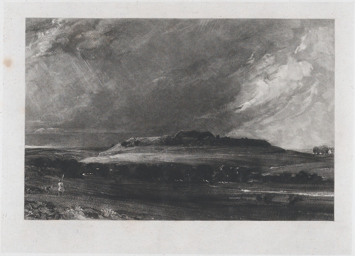 Old Sarum, David Lucas (British, Geddington Chase, Northamptonshire 1802–1881 London), Mezzotint with drypoint on chine collé; proof before published state 