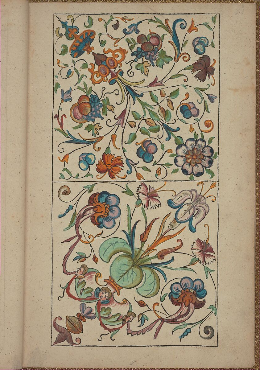 New Modelbüch (Page 11r), Andreas Bretschneider (German, Dresden ca. 1578–ca. 1640 Leipzig), Hand colored woodcut 