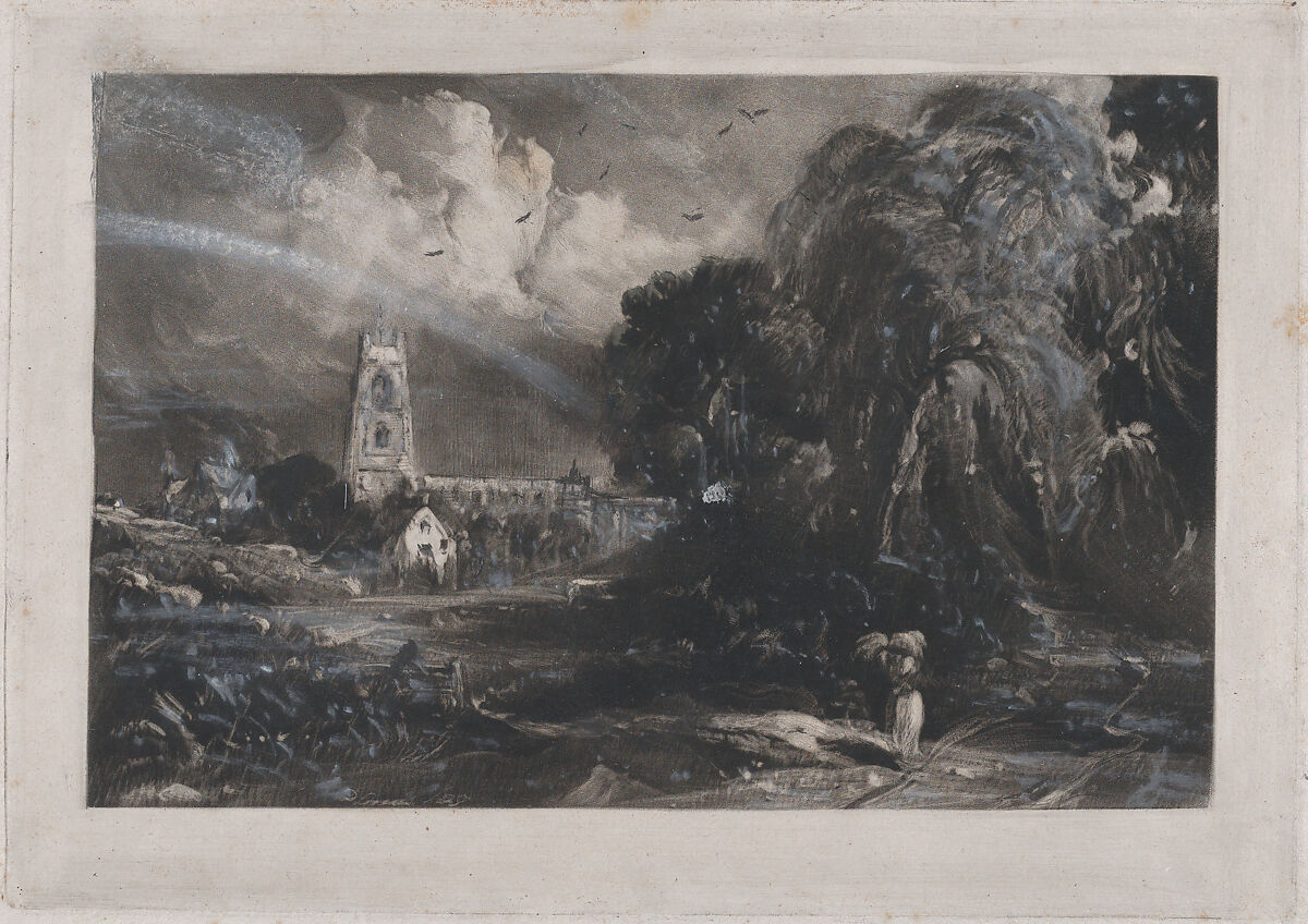 Stoke-by-Neyland, David Lucas (British, Geddington Chase, Northamptonshire 1802–1881 London), Mezzotint touched with white chalk and black ink; proof before published state 
