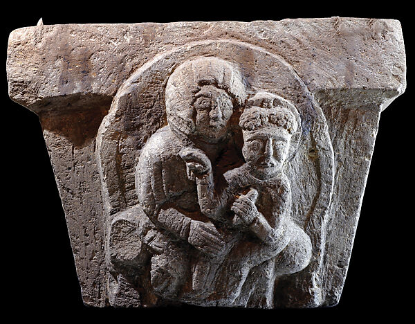 Capital with Virgin and Child, Tuff, Armenian 