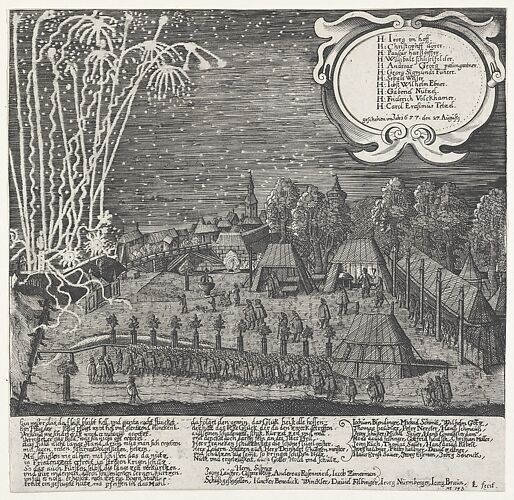 Fireworks display given by the Archery Company of Nuremberg, August 27, 1657
