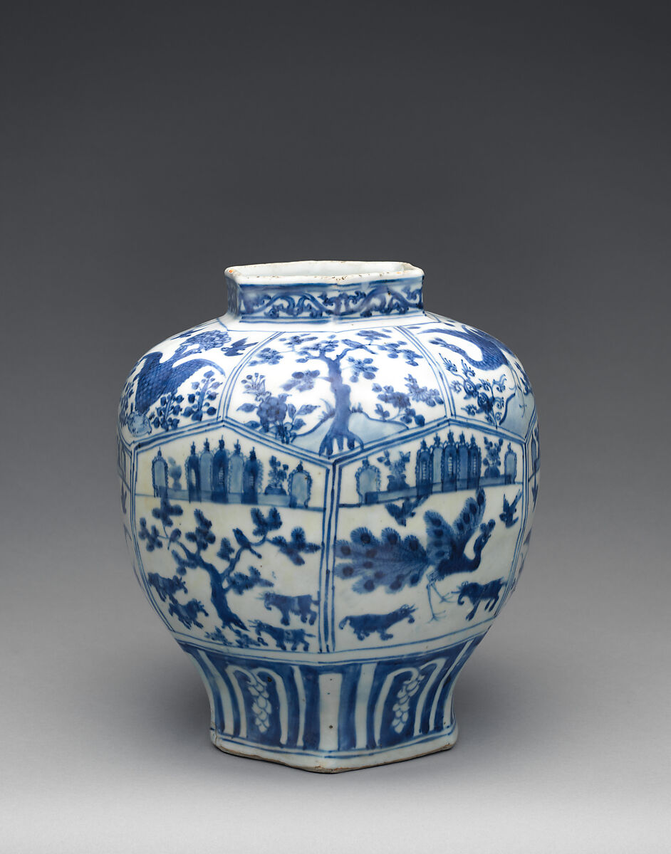 Jar with the emblem of the Order of Saint Augustine, Porcelain painted with cobalt blue under a transparent glaze, Chinese, made for export