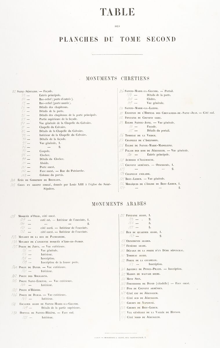 Jerusalem, Etude et reproduction photographique des monuments de la ville sainte depuis l' époque judaique jusqu'à nos jours 1856, Auguste Salzmann (French, 1824–1872), Ink on paper