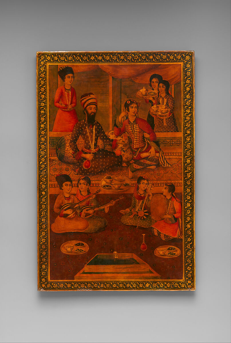 Instrument Case, Muhammad Baqir (Iranian), Papier-maché and pasteboard; painted and lacquered