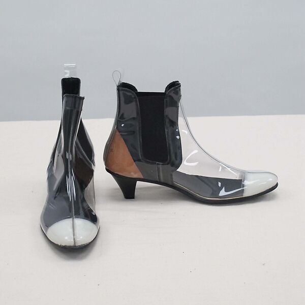 Ensemble, Comme des Garçons (Japanese, founded 1969), (a) wool, nylon, polyester, cotton (b) plastic (polyurethane), polyester, cotton (c) polyester, cotton, (d, e) cotton, synthetic fiber, and (e, f) plastic (polyvinyl chloride), Japanese