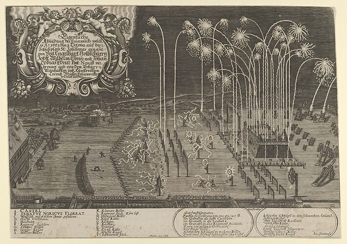 Fireworks display by Engelhart Holtzschuer, Jobst Wilhelm Ebner and Johann Tobias Ebner as proof of mastership, Nuremberg, 1661
