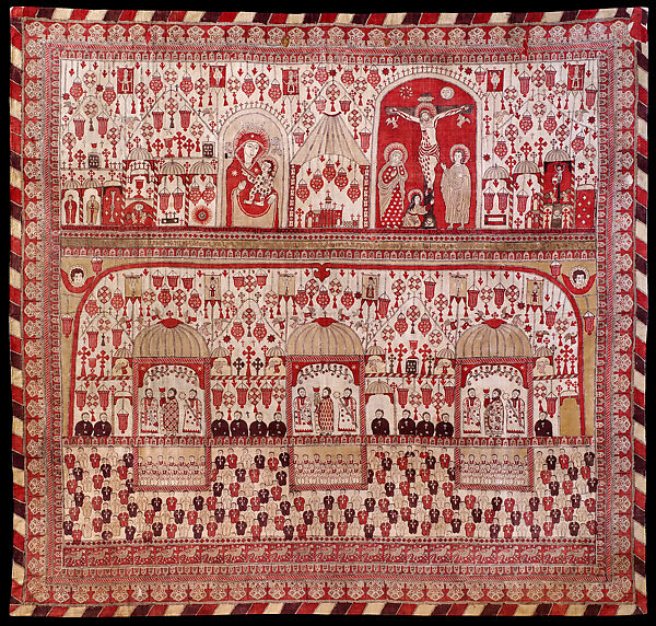 Liturgical Curtain, Printed linen, Armenian 