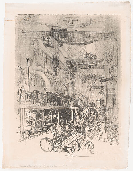 Making a Turbine Engine, Joseph Pennell (American, Philadelphia, Pennsylvania 1857–1926 New York), Transfer Lithograph 