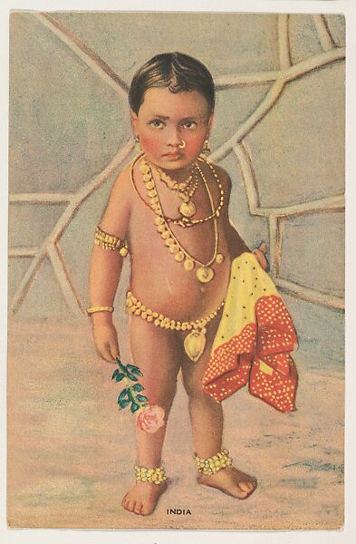 India, insert card from the Children, Holidays, Etc. series (D23), issued by the Weber Baking Company, Issued by Weber Baking Company, Commercial color lithograph 