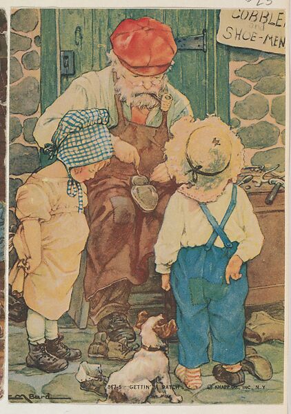 Gettin' A Patch, insert card from the Children, Holidays, Etc. series (D23), issued by the Weber Baking Company, Issued by Weber Baking Company, Commercial color lithograph 