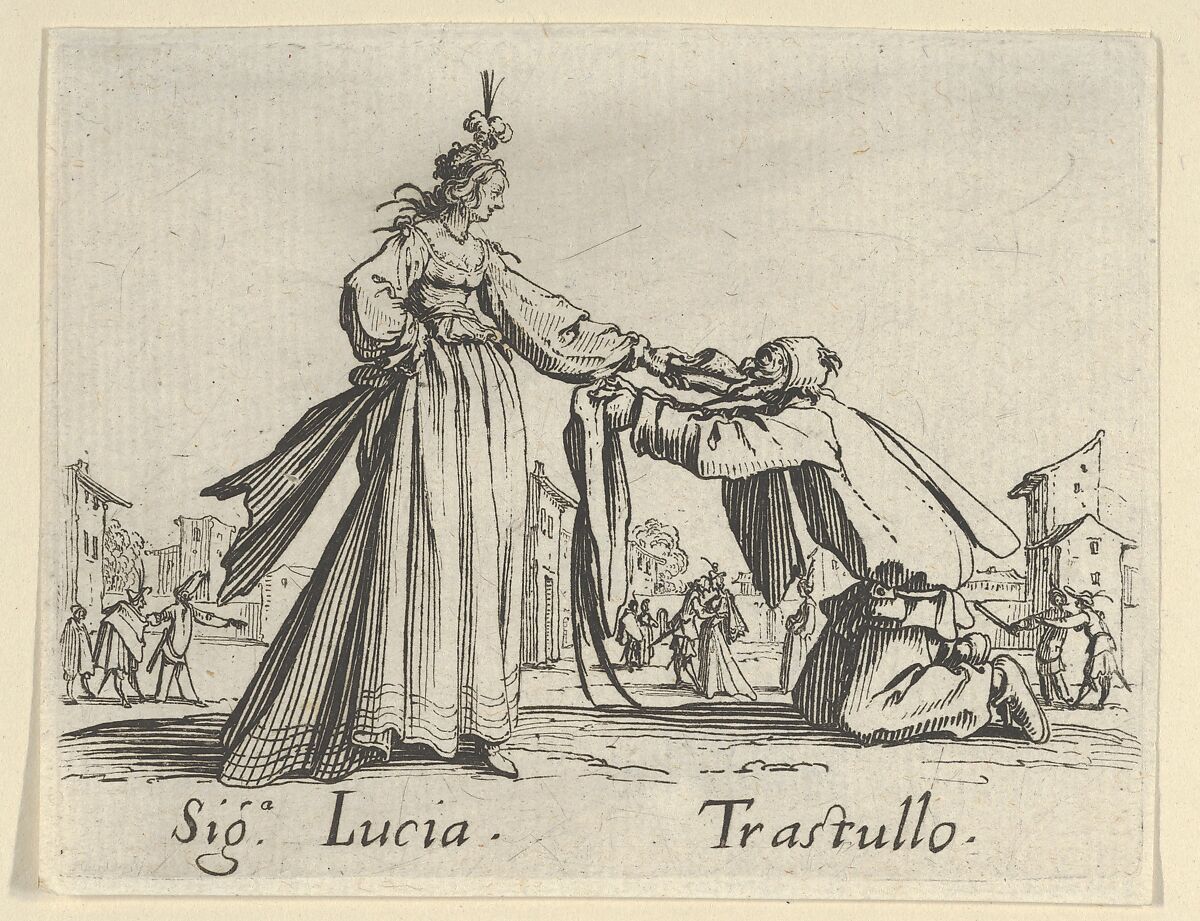 Sig. Lucia - Trastullo, from "Balli di Sfessania" (Dance of Sfessania), Jacques Callot (French, Nancy 1592–1635 Nancy), Etching 