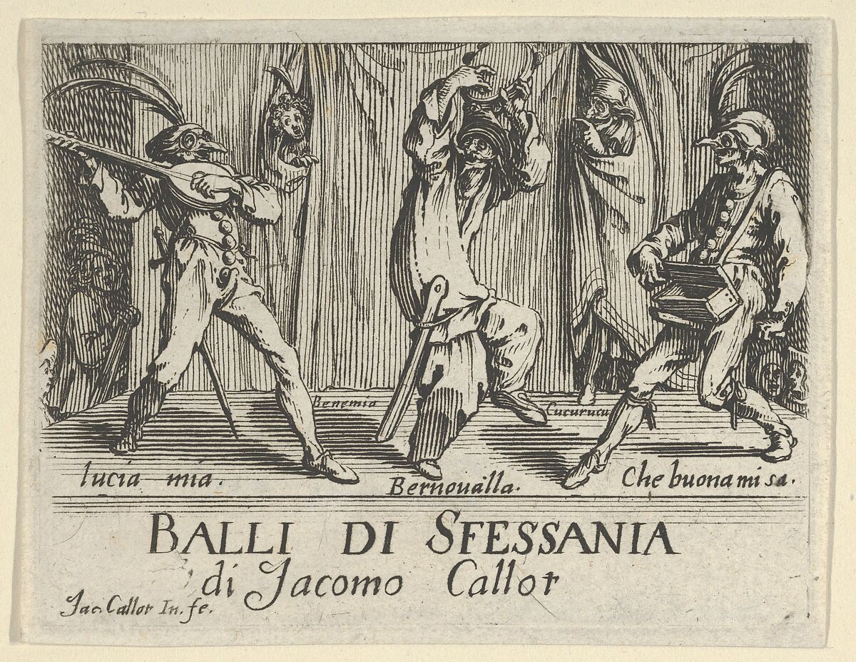 Frontispiece, from the Balli di Sfessania, Jacques Callot (French, Nancy 1592–1635 Nancy), Etching 