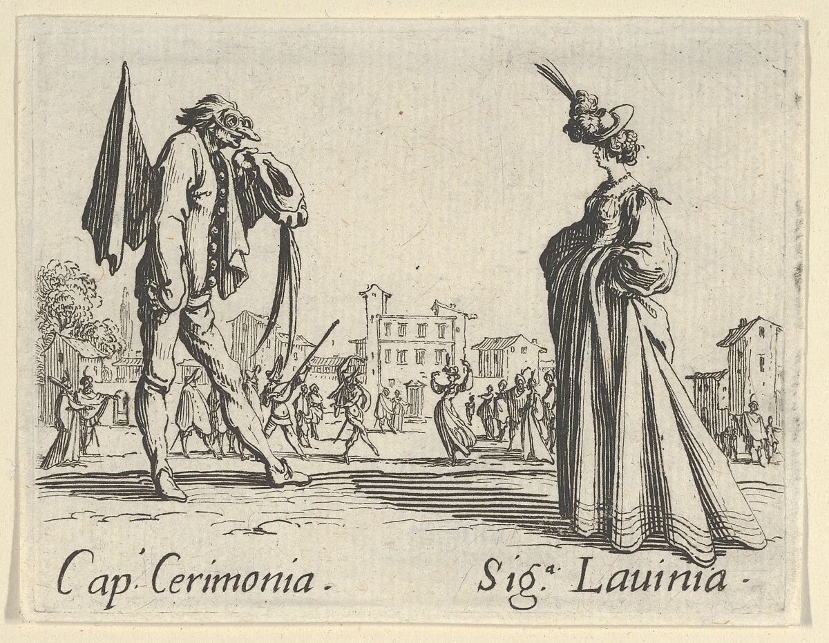 Cap. Cerimonia - Sig. Lauinia, from "Balli di Sfessania" (Dance of Sfessania), Jacques Callot (French, Nancy 1592–1635 Nancy), Etching 