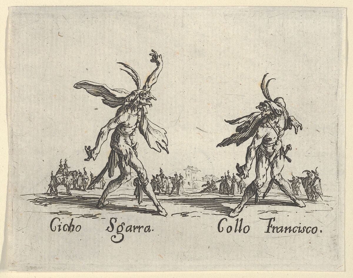 Cicho Sgarra - Collo Francisco, from "Balli di Sfessania" (Dance of Sfessania), Jacques Callot (French, Nancy 1592–1635 Nancy), Etching 