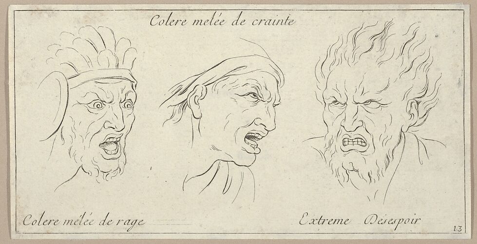 Le Colère mêlée de crainte (from Caractères des passions, gravés sur les desseins de l'illustre Monsieur le Brun)